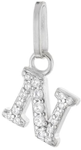 trendor Buchstaben-Anhänger N 925 Silber Rhodiniert 21270-N | zauberhaftes Schmuckstück für Damen, persönliches Accessoire,