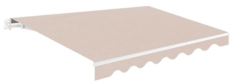 Lona para toldo Wasabi 2,5 x 2 m en poliéster 280 g/m² Color Beige Arena, con faldón Ondulado, Recubrimiento PA y Medida de Tejido 2380 x 2000 mm