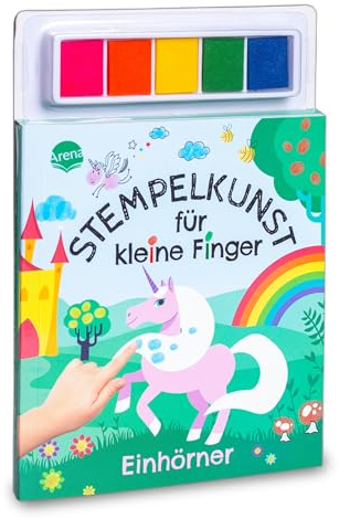 Stempelkunst für kleine Finger. Einhörner: Fingerstempeln für Kinder ab 3 Jahren mit 5 Stempelkissen