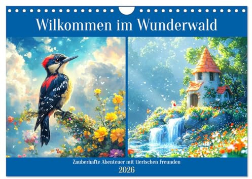 Willkommen im Wunderwald. Zauberhafte Abenteuer mit tierischen Freunden (Wandkalender 2026 DIN A4 quer), CALVENDO Monatskalender: Entdecke die Geheimnisse des verträumten Waldes (CALVENDO Tiere)