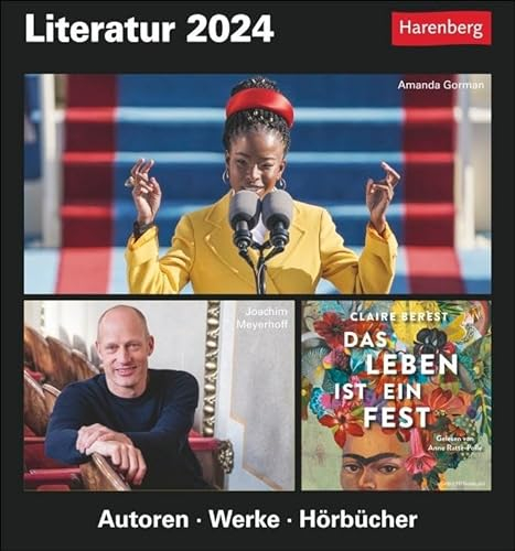 Literatur Tagesabreißkalender 2024. Tischkalender für jeden Tag mit den Größen der Literatur. Tageskalender 2024 zum Abreißen mit Literatur-Quiz für ... Kulturkalender - Autoren, Werke, Hörbücher
