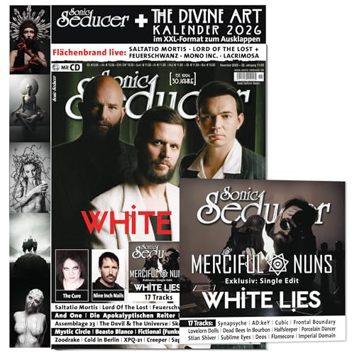 Sonic Seducer 11-2025: Divine Art Kalender 2026 + CD: White Lies „Night Light“ + The Cure + Hocico / Prayers + Merciful Nuns + Moonspell + And One + ... Mortis + Lord Of The Lost + Mono Inc.