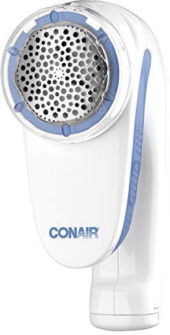 Conair Portable Fabric Shaver, Battery Operated Fuzz and Lint Remover, White
