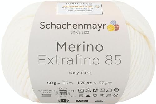 Schachenmayr Merino Extrafine 85 9807554-00202 natur Handstrickgarn, Schurwolle