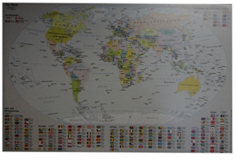 Schreibtischunterlage 58,5x38,5cm / mit Weltkarte