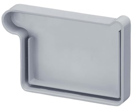 INEFA Dachrinnen Endstück Kastenrinne PVC NW115 / 115mm, links Grau Dachrinnenzubehör, einfache Steckmontage, Made in Germany