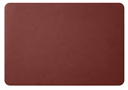Eglooh - Herms - Schreibtischunterlage aus Leder Bordeaux Rot cm 80x50 - Handwerkliche Nähte und abgerundeten Kanten - Made in Italy