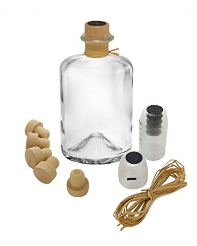 Geniess-Bar! 9x Profi Set Apothekerflasche leer 700 ml Glas Apotheker Flaschen zum selbst befüllen & transparente Schrumpfkapseln mit schwarzem Siegel & Korken & Bast