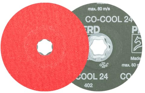 PFERD 40732 Combiclick Fiberscheibe, Ceramic Oxid Co-Cool, 12,7 cm Durchmesser, 12200 U/min, 24 Körnung (25 Stück)