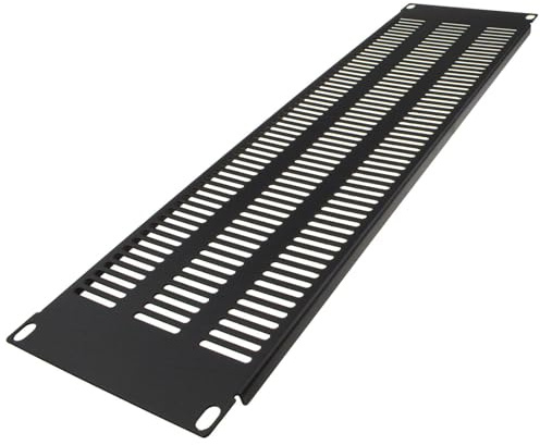 kenable Blanking Plate Extra Vented 3U for 19 inch Comms Data Cabinet Rack Black Steel 132mm High 483mm Wide