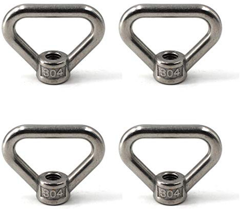 Tuerca de ojo de acero inoxidable 304 M12 Triángulo Forma de anillo de elevación Juego de tuercas de ojo roscadas 4PCS
