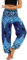 Nuofengkudu Damen Hippie Haremshose Capri Thai Hose Leichte mit Taschen Dünn Boho Ethno Blumenmuster Muster Strand Sommerhose Yogahose Dunkelblau Floral