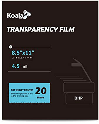 Koala OHP Film Overhead Project Film 8.5x11 Inches Transparency Printing Film for Inkjet Printer