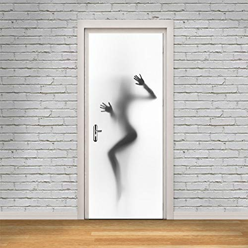 xmydeshoop Sexy Frau Kreativität 3D Tür Aufkleber PVC Selbstklebende Tapete DIY wasserdichte Wandtattoo Für Wohnzimmer Schlafzimmer 77X200 cm