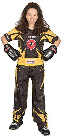 TOP TEN Kickboxuniform „Future“ - Gr. XXL = 200 cm, schwarz-gelb