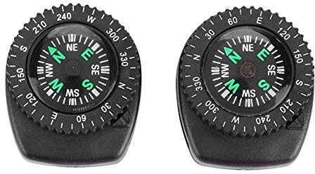 Keenso Watch Kompass, 2 STK Abnehmbarer Navigations-Kompass, Wasserdicht, für Handgelenk, Outdoor-Überlebenskits, Camping, Wandern oder Fallschirmspringen