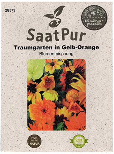 SaatPur Sommerblumenmischung Traumgarten in Gelb/Orange Töne Samen Blumenwiese Saatgut