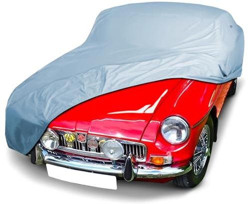 iCarCover Premium Autoabdeckung für 1962-1974 MG MGB Roadster Wasserdicht Allwetter Regen Schnee UV Sonnenhagelschutz für Autos, Automobilzubehör Vollständige Außenseite Indoor Outdoor Autoabdeckung