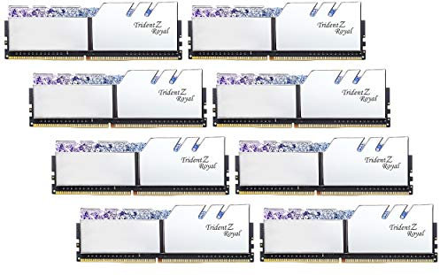 G.SKILL 64 Go de DDR4 Trident Z Royal Silver 3600Mhz PC4-28800 CL14 1.45V Octuple Channel Kit (8x8GB)