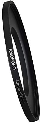 43mm-67mm Step up Filteradapter Ring - Metall Filter Adapterring von Kamera Objektiv mit 43mm Filtergewinde auf 67mm Filter-Ring Zubehör