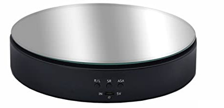 KQRHCX Elektrische Drehscheibe, Spiegel Einstellbarer Drehwinkel, Plattform Für Fotografie-Stand-Display-schmuck, Digitale Produkte, USB-stromversorgung(Size:19.5cm,Color:Schwarz)