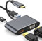 USB C auf HDMI VGA Multiport Adapter, USB Typ C 4 in 1 Hub auf 4K HDMI/VGA/USB3.0/PD, kompatibel mit MacBook Pro, MacBook Air, iPad Pro, Pixelbook, XPS usw