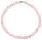 Plain Simple Classic Western Jewelry Pale Pink Rose Quartz Round 10MM Bead Strand Choker Necklace For Women Silver Plated Clasp 15 Inch