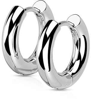 beyoutifulthings 1 Paar Damen Creolen 3-mm Breite 8-mm Durchmesser Chirurgenstahl Ohr-ringe Ohr-stecker Ohringe Silber