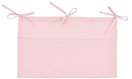 2 Stück Babybett Aufbewahrungstasche, Babybetttasche Krippe, Betttasche Babybett, Kinderzimmer Hängender Bett Organizer für Windel Spielzeug Kleidung (Rosa)