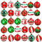 30 Palline di Natale - Accessori Decorativi per L'Albero di Natale - addobbi Natalizie in Rosso e Bianco - Diverse Forme di Palline ed Un Puntale per Albero di Natale
