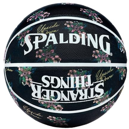 Spalding - Stranger Things Greetings - Basketballball - Größe 7 - Basketball - Zertifizierter Ball - Material Gummi - Außen - Innen (7, Schwarz Greetings)
