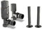 UK Radiators Black Nickel Radiator Valves 15mm Angled Lockshield Valve in Polished Finish - Classy and Modern Design 1/2 x 15mm Angled Radiator Valves - with Black Nickel Polished 130mm Pipe Covers