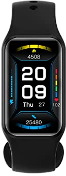 Blackview R1 Smartwatch - Sport Smartwatch - 24 Trainingsmodi - Intelligente Benachrichtigungen - Herzfrequenz- & Schlafmonitor - Menstruationskalender - Wasserdicht IP68 - Schwarzes Armband, 42 x 25,2 x 11,3 mm