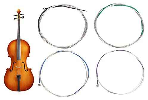 4Pcs Violin Strings,Size 4/4 and 3/4 String Universal Full Set (G D A E) Violin,String Instrument Accessories,Classic Silver Strings Steel Core with Nickel Plated Ball Head for Violin Instruments