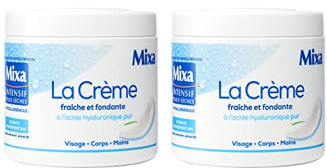 Mixa Intensive trockene Haut – Die frische und schmelzende Creme mit reiner Hyaluronsäure – vielseitig einsetzbar, Gesicht, Körper, Hände, Füße – 24 Stunden Feuchtigkeit – schnell einziehend