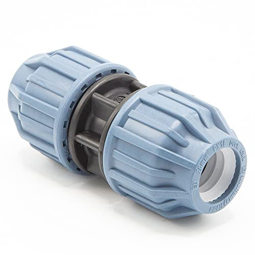 PP Kupplung I Durchgangsmuffe l 20 mm I Klemmverbinder mit 2 Anschlüssen I Klemmverschraubung I Klebe- Flexschlauchverbinder I Pool-Zubehör I Garten-Bewässerung I Druckleitung I bm301