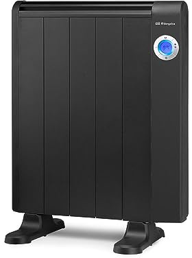 Orbegozo RRW 805 Emisor Térmico, 800W, WiFi, 5 Elementos, Programación Diaria y Semanal, Mando a Distancia, Display LCD, Control Táctil, Sin Aceite, Negro