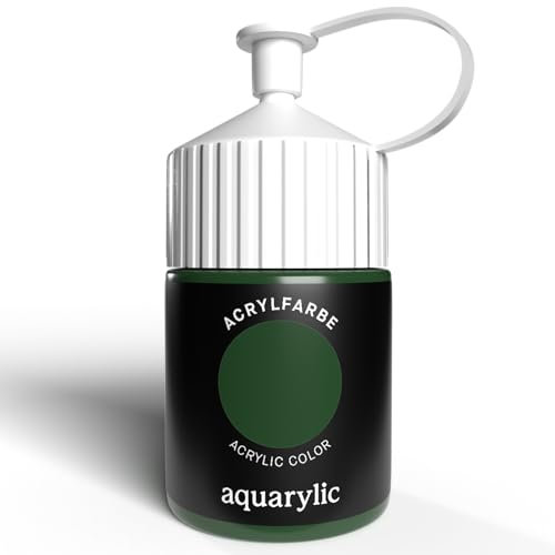 Aquarylic Hochpigmentierte Acrylfarbe Künstlerqualität - Cremige Konsistenz, Lichtecht, Vegan - Hergestellt in Österreich (Acrylfarbe - 120ml Flasche, Chromoxidgrün)