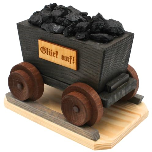 Dekohelden24 XXL Räuchermann, Räucherfigur als Bergbau Lore, L/B/H 18 x 11 x 14 cm