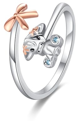 Hochland Kuh Ringe 925 Sterling Silber Kuh Ring Tier Ring Schmuck Geschenk Verstellbar Ring Schmuck für Damen