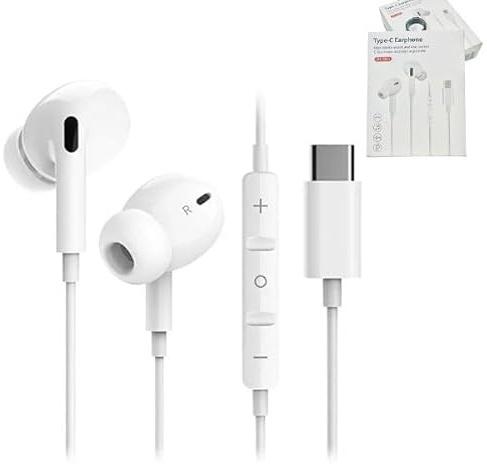 Gift4Me Auriculares In-Ear Tipo-C Compatible con Movil Samsung Galaxy S21 Blanco