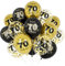 Unisun 70. Geburtstag Luftballons, Dekorationen für Männer Frauen, Happy Birthday Schwarz Gold Jahrestag Ballons Deko für Party Supplies