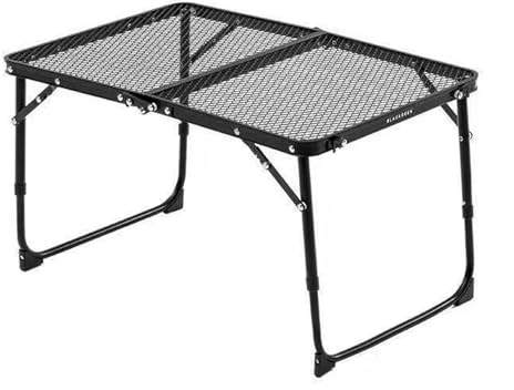 Vllold Table de barbecue de camping | Table de cuisson pliable en maille métallique | Table de cuisson portable avec poignée de transport, table d'extérieur pliable, accessoires de cuisine pour