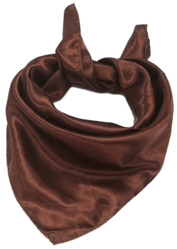 Whakano Einfarbig Seidenschal Damen 50x50cm,Elegante Seidentuch Kopftuch,Bandana,Quadratische Schals,Klein Weich Quadratisch Seidenschal,Handgelenkriemen,Stirnbänder,Geschenkfür Damen Frauen,Kaffee