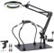 YGiTK Soldador de Tercera Mano con Lupa LED 2 en 1 8X, Ayuda para Soldar, Estación de Soldadura con 4 Columnas Magnéticas, 4 Brazos Flexibles y 1 Pinza Metálica, para Soldadores, Joyeros, Artesanos