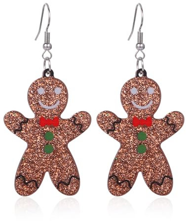 BSLVWG Weihnachtsdekoration, Damen-Weihnachtsohrringe, Weihnachtsbaum/Schneemann/Schneeflocken-Ornamente, Schmuck, Geschenke für Frauen, Feiertagsfeier (25)