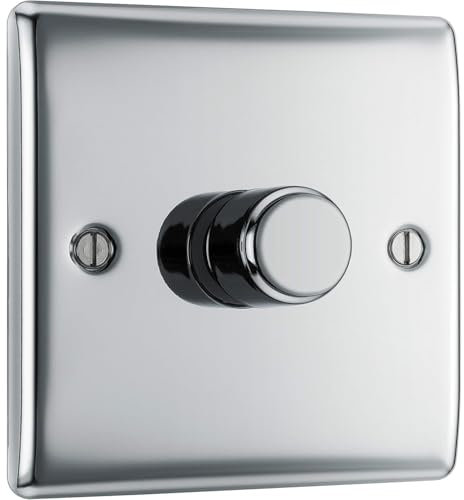 AMK® BG 1 Gang 2 Way Chrome Steel 400W Dimmer Switch For Fluorescent Incandescent and Other Variable Brightness Lamps