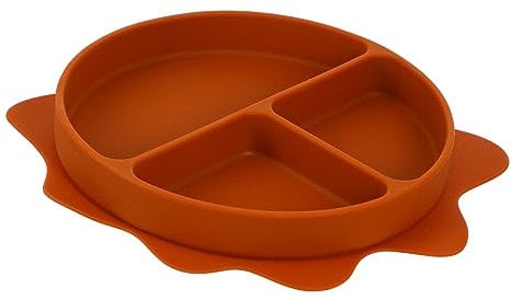 Vaguelly Cuenco Para Bebés Y Niños Plato Dividido Plato De Silicona Con Forma De Sol Vajilla Para Bebés Y Niñas