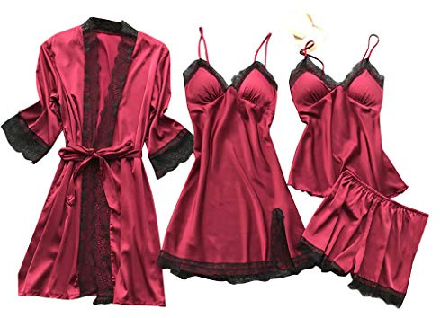 Cocila Lack Latex Dessous Frauen Nachtkleid Spitze Set Schlafanzüge Seidenkleid Bademantel Unterwäsche Babypause Schlafanzüge Damen Spitze Dessous Women's Baby Dolls Chemises Negligees