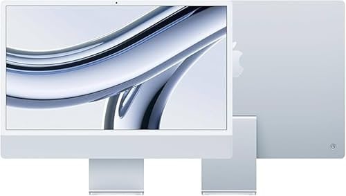 2023 Apple iMac with Apple M3 Chip with 8-core GPU (24-inch, 8GB, 256GB SSD Storage) (QWERTY English) Silver (Renewed)